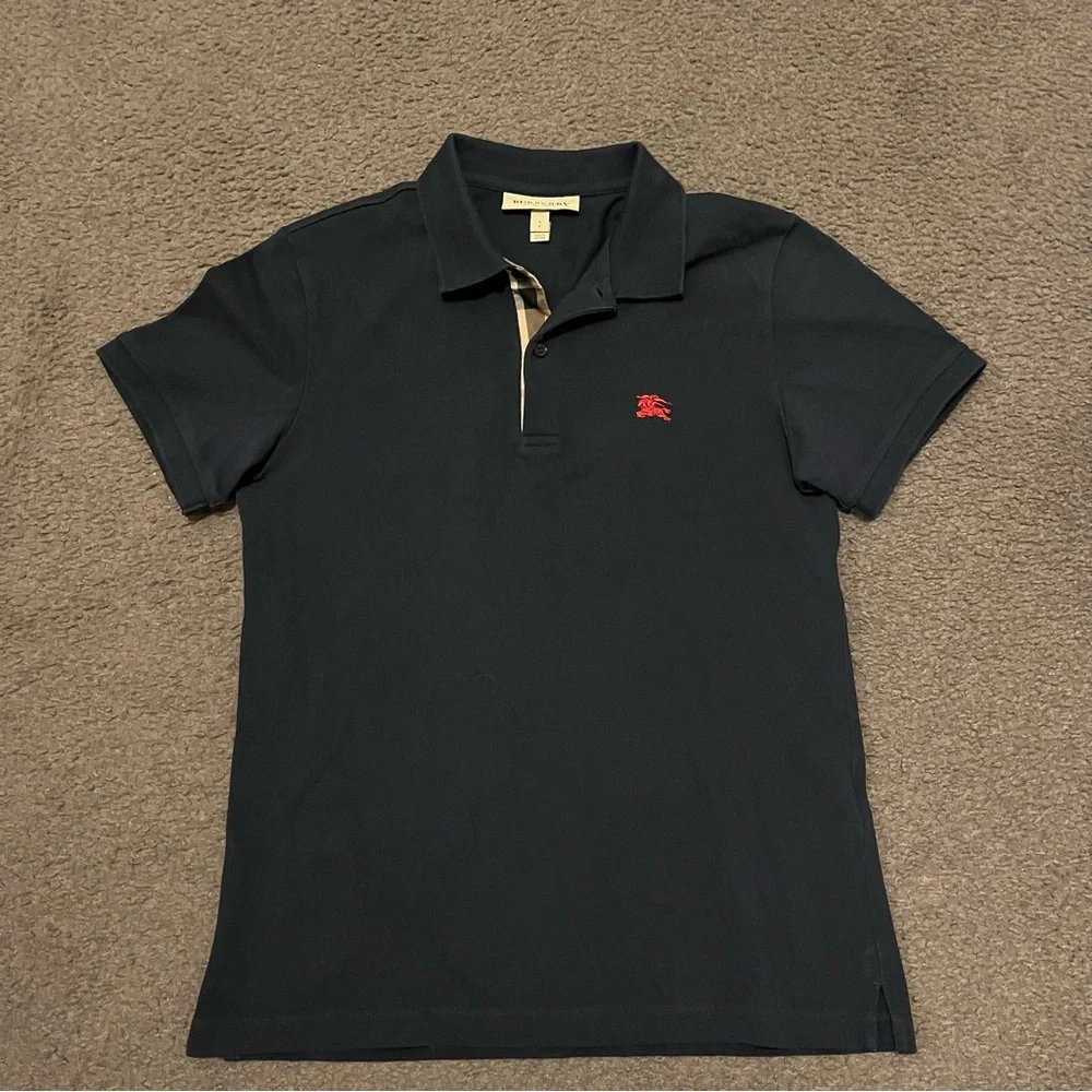 Burberry London Navy Polo Shirt - Picture 2 of 6